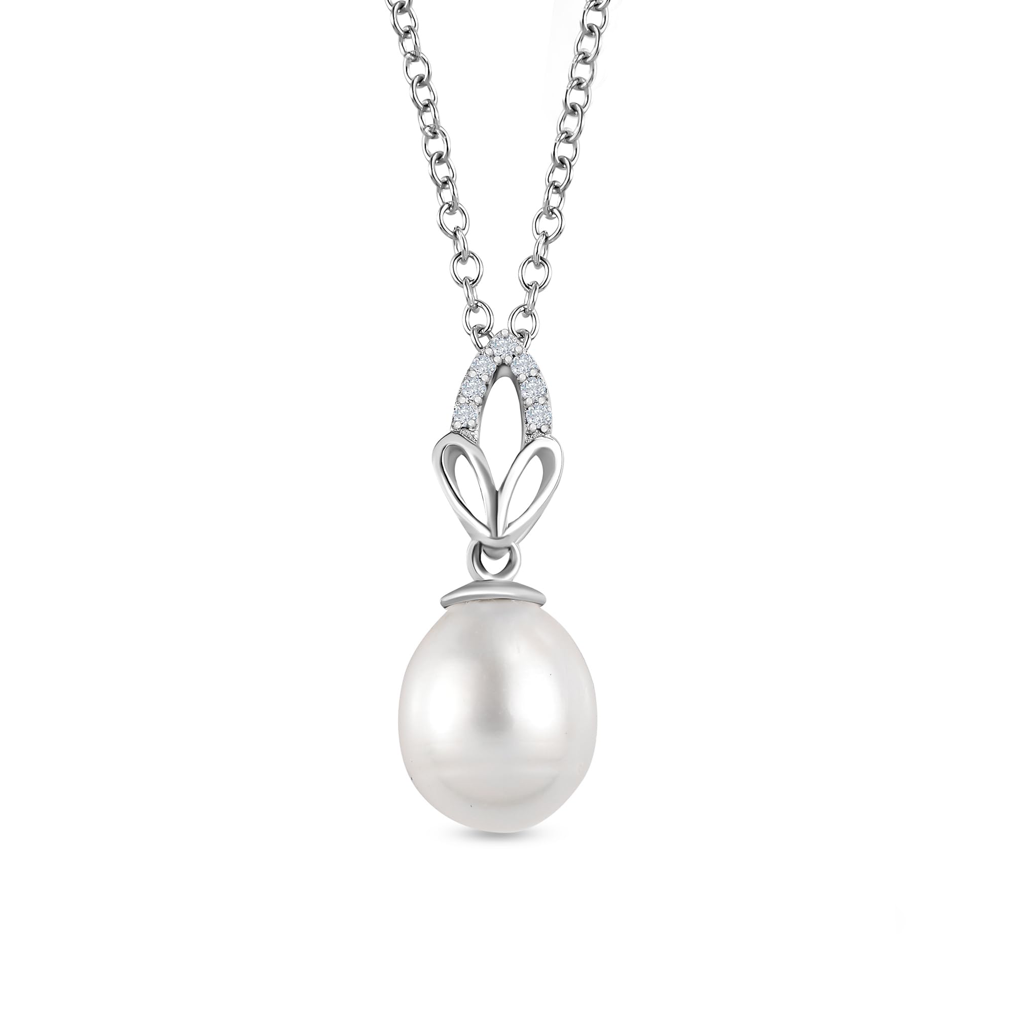 Ornate Jewels 925 Silver Pearl and American Diamond Chain Pendant Necklace Women and Girls | With Certificate of Authenticity & 925 Stamp | Life-time Warranty* (B07814NXL6) Amazon Price History, Amazon Price Tracker