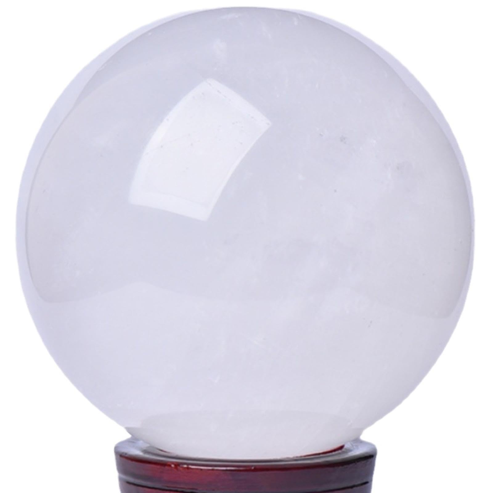RVBLRDSE Iceland Spar White Crystal Ball Rough Stone Polished Home Decoration Ornaments,White-26cm Gemstone Stone