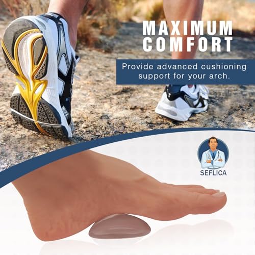 Image of 1 Pairs Arch Support Insoles Fits For Flat Feet & Plantar Fasciitis Orthotic Arch Pads For Women & Men, One Size Fits All|Peel & Stick Foot Arch Support Gel Pads - 2 Pieces