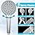 Showerhead with Handheld Sprayer Combo, DOSCY 8" High Pressure Waterfall Showerhead with Silver Shower Arm, 11" Height/Angle Adjustable Extended Arm- Silver