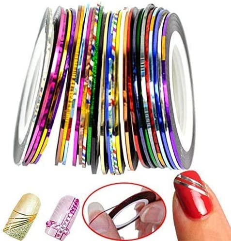 Nail Art Stripping Roll Tape French Manicure Nail Art Tip Sticker for Pretty Nail Decoration, Multicolor Rolls Striping Tape Line DIY Nail Art Decoration Sticker Set of 10pc-image-44