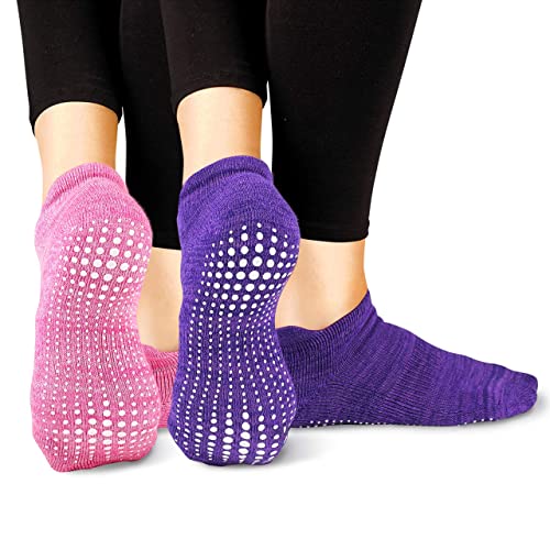 Image of LA ACTIVE Non Slip Yoga Grip Socks - Barre Ballet Pilates Athletic Socks for Men and Women