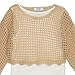 Speechless Girls' 2-Piece Long Sleeve Crochet Sweater with Tank, Tan, Small