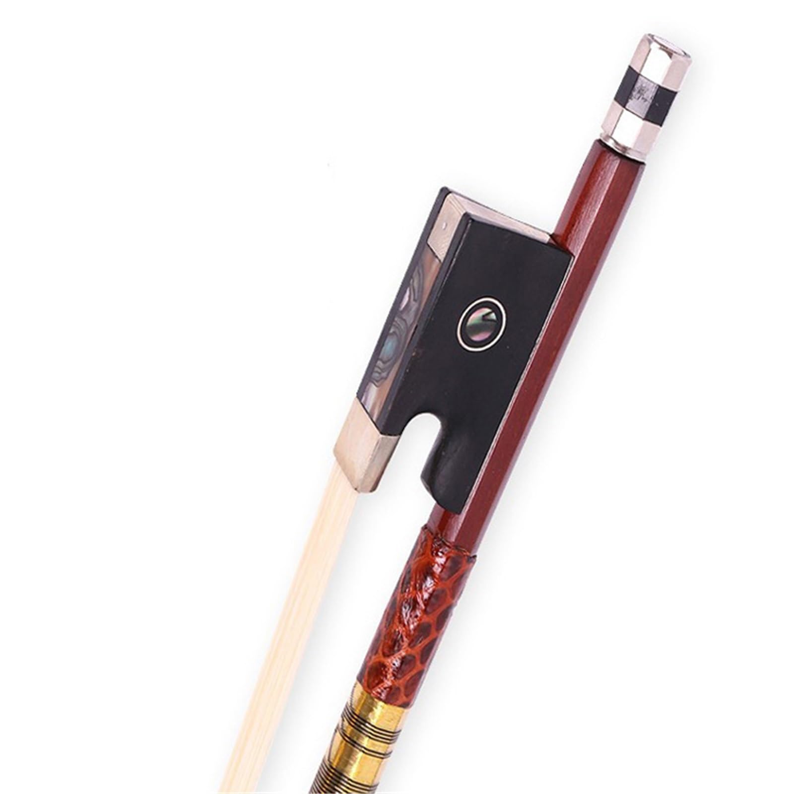 Archet De Violon Pour Pratique Archet De Violon Octogonal En Ébène Doré 1/16 Accessoires Pour Instruments De Musique