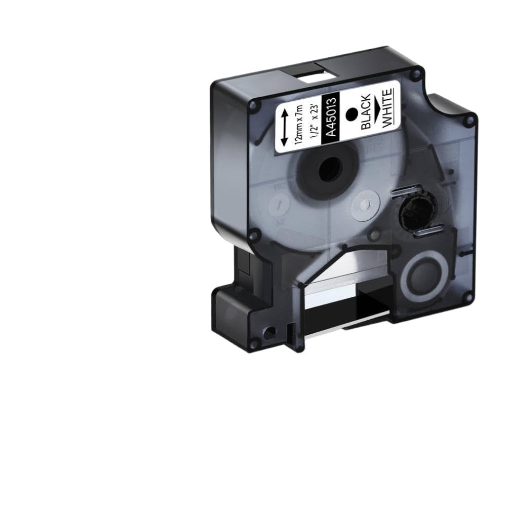 Ruban d'étiquettes laminé noir sur blanc, 5 paquets de 12mm, Compatible avec D1 45013 pour imprimantes LabelManager 100, 120P, 450D
