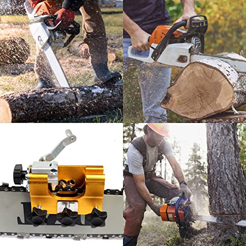 MEEYI KettensäGe SchäRfgerät, Zahnschärfer Kettensägenschärfer Kit Chainsaw Chain Sharpening Jig Mit 3 Schleifköpfen… – Bild 7