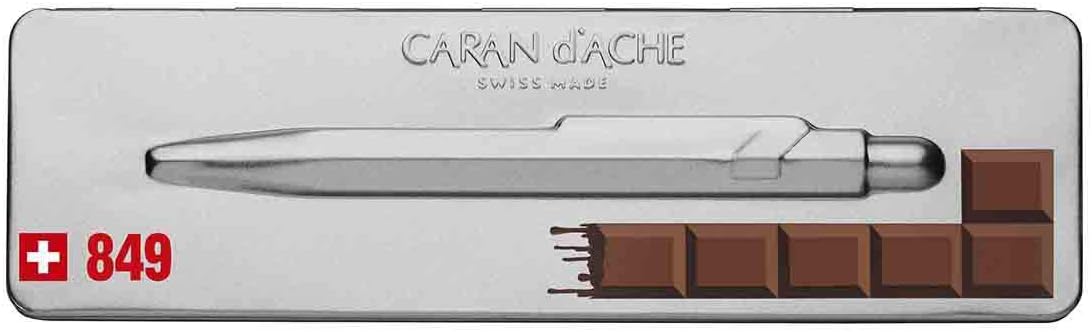 Caran d'Ache 849 Popline Totally Swiss Ballpoint Pen, Chocolate, NF0849-752, Product Size: 5.0 inches (128 mm), Retractable, Ink: Black, F (Fine Point: 0.04 inches (0.9 mm), 0.5 oz (15.2 g)