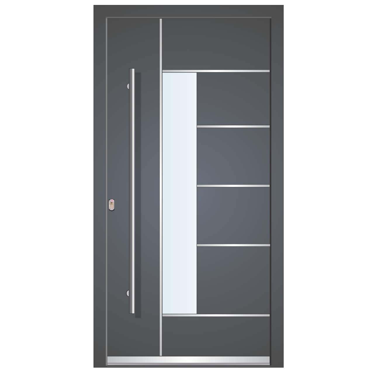 Porta di casa mondiale WH75 standard in alluminio LA40 Dortmund 1100 x 2100 mm sinistra antracite esterno bianco interno BGR1400 stampante