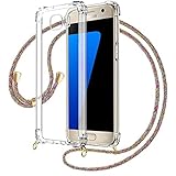 Handykette Handyhülle mit Band für Samsung Galaxy S7 Edge Cover - Handy-Kette Handy Hülle mit Kordel Umhängen -Handy Halsband Lanyard Case/Handy Band Halsband Necklace