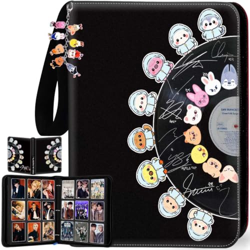 Stray Photocards Binder 1008 Pockets Stray Fans Gifts & SKZOO Merch Collectors 9-Pocket Portable Waterproof Display Kpop Photo Cards Collector Ablum Holder Book with 56 Removable Sleeves - Album