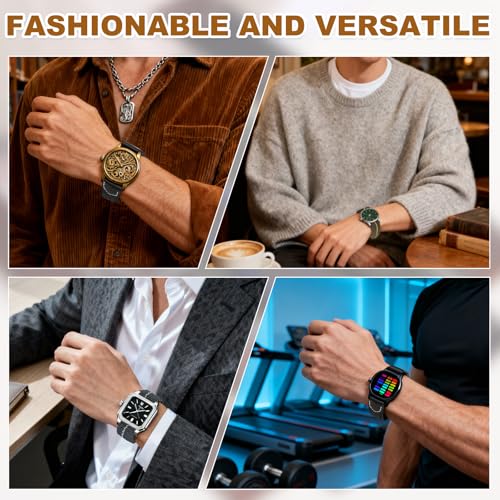 Bracelet montre 20mm cuir et nylon bleu-noir chic - 7
