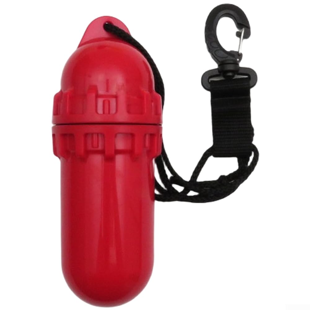 QuivyLivy Waterproof Dry Box for Scuba Diving, PP Plastic Storage Container with O-Ring Seal and Lanyard Hook, Compact Gear Bag for Snorkeling Essentials -(Round-Bottom Red)