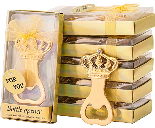 NC 24PCS Crown Bottle Opener Crown Baby Shower or Wedding Even Birthday Party Gifts for Guests, Baby Shower or Gold Wedding Favors Bridal Shower Favors,Birthday Decorations Supplies (gold, 24)