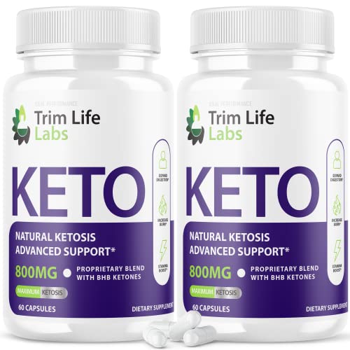 (2 Pack) Trim Life Keto BHB Labs Supplement (120 Capsules)
