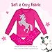SUPER SOFT UNICORN 2 PIECE PAJAMA SET 100% COTTON+2 FREE GIFTS, Pink / Grey, 5 Years