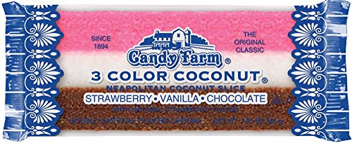 image for Dayton Nut Specialties Neapolitan Coconut Slice Candy Bars (Vanilla, C