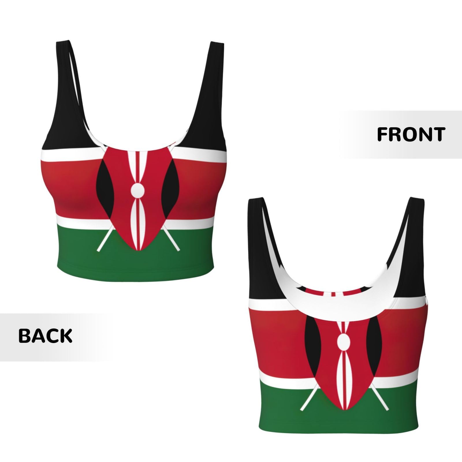Gilet de sport confortable avec imprimé drapeau du Kenya pour femme, gilet de yoga, entraînement, gilet d'été léger