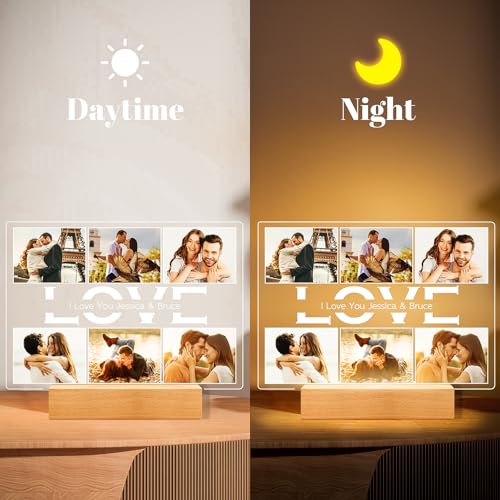 Jkolalin Custom Picture Frame with Photo, Personalized Photo Frame, Customized Picture Frames, Personalized Anniversary Valentines Day Gifts for Women Men Her Him Couples Wife