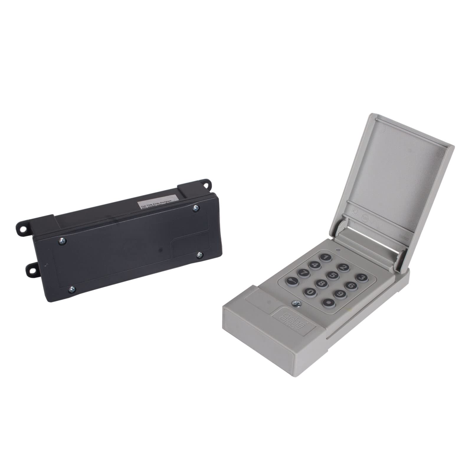 GEBA Cody Compact Clavier à code à 12 touches | filaire avec unité d'évaluation et rabat de protection contre les intempéries | Bouton de code pour portails et barrières
