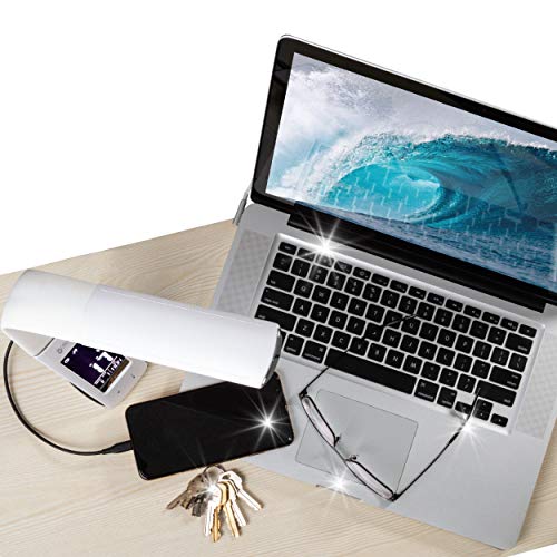 Ottlite Thrive Led Sanitizing Desk Lamp With Clock And Usb Charging - Eliminates Up To 99.9% Of Bacteria, Touch Activated, Flexible Neck, Modern Light For Reading, Crafting & Office Desktop #TOP4