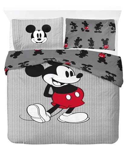 Jay Franco Disney Mickey Mouse - Parure de lit Deux Personnes pour Enfant - Ensemble Housse de Couette et taies d'oreiller 50 x 70 cm - 100% Coton