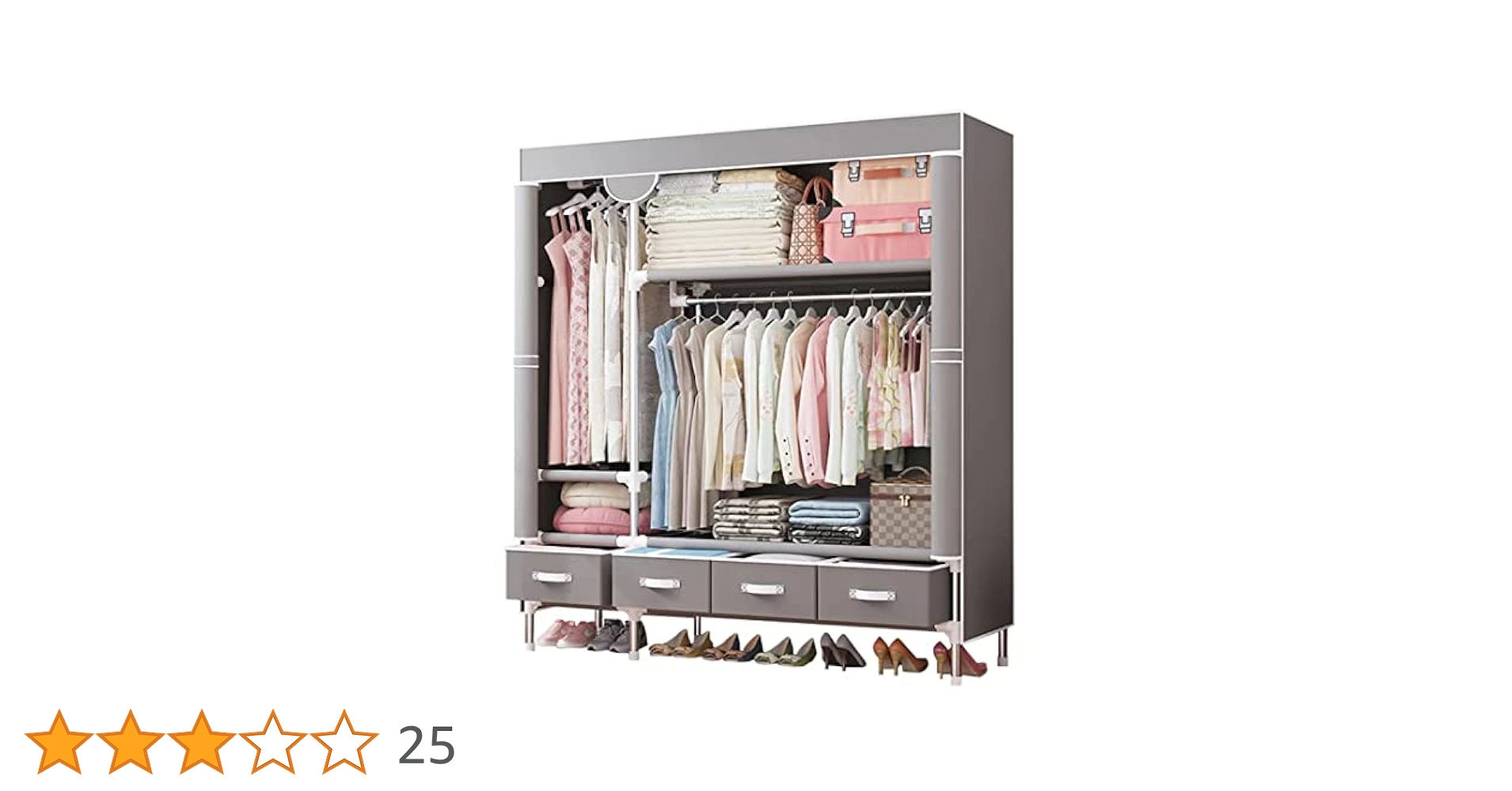 Amazon.co.jp: AOBOC ワードローブ クローゼット 大容量 洋服