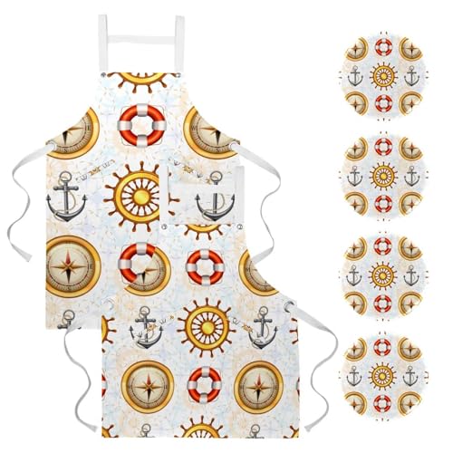 Tablier de serveuse anti-taches avec 4 broches ajustables pour bistrot