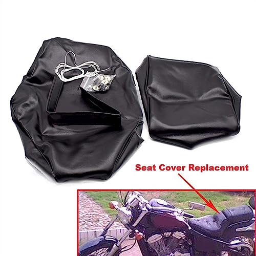Housse de siège moto étanche en cuir PU noir protection et rénovation pour selle VLX400 Steed