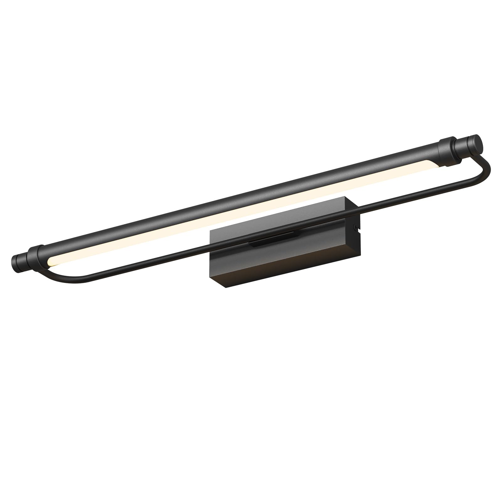 LED Spiegellampe Bad 60cm, 180 Grad Drehung Wandleuchte für bad IP44, 18W 1320 Lumen Spiegelleuchte Bad, Badlampe Wand Aluminium, 4000K, Schwarz