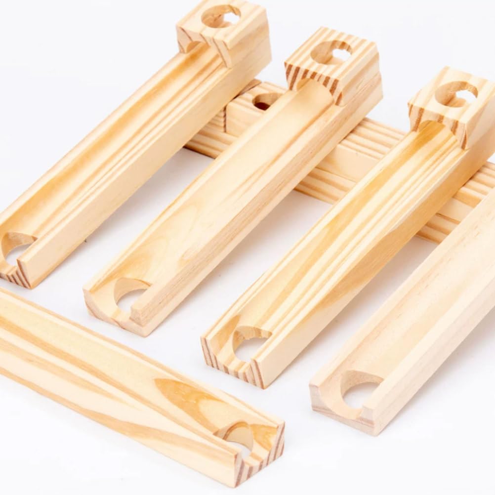 Ensemble Blocs Construction Bois Montessori avec Parcours Billes