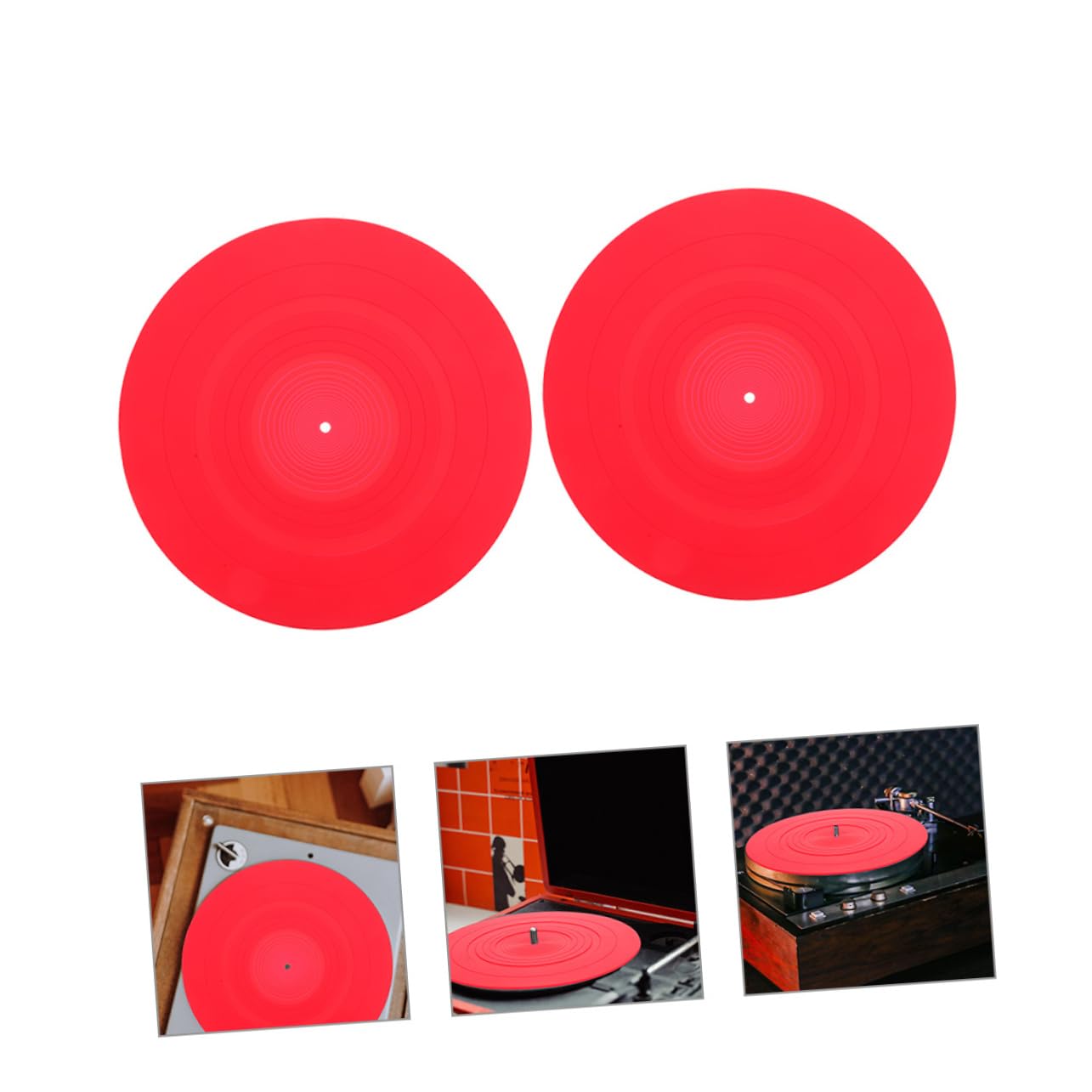 Tappetino in Silicone Antistatico per Piastra Dischi 2 Pezzi Protezione e Stabilità per Dischi in Vinile