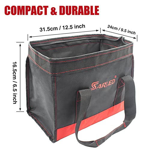 Sarred Tool Bag With Waterproof Bottom, Multi-Pockets Wide Mouth Tool Bag Home Organizer For Indoor And Outdoor Gardening, Garden Tool Kit Holder (Tools Not Included), 12.5X9.5X6.5 Inch #TOP4