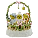 Cherished Teddies Cashley, Courtney & Caitlin Bear Christmas Picket Fence - Resin 7.25 IN