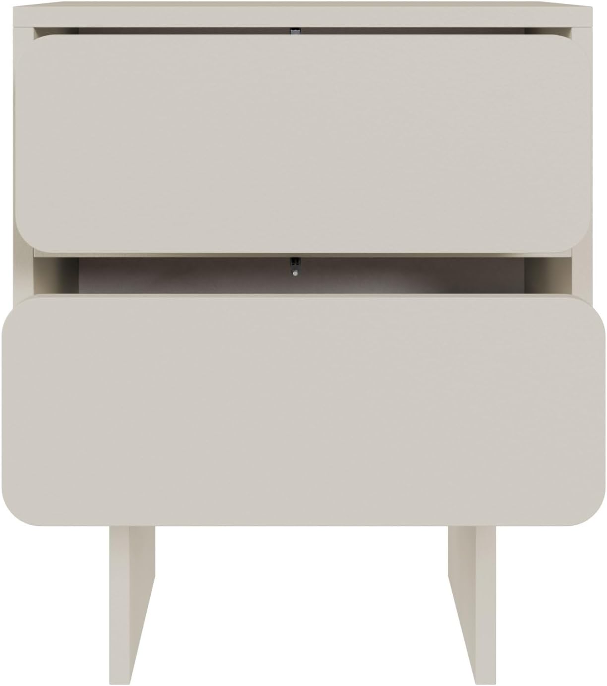 Selsey Wuwu Bedside Table with 2 Drawers Push to Open Ball Runners Grey Beige
