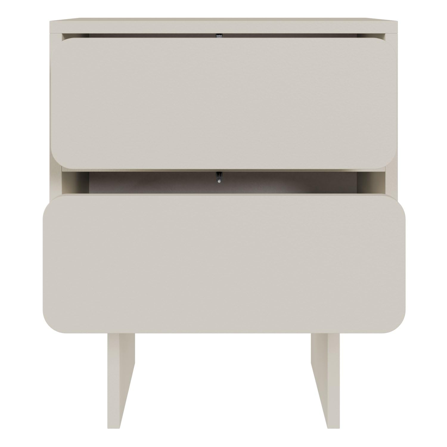 Selsey Wuwu - Comodino con 2 cassetti, apertura a sfera, colore: grigio/beige