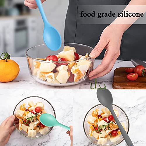 4 Pieces Small Silicone Nonstick Mixing Spoons, High Heat Resistant,Cooking Baking Spoons Set, Cooking Spoon For Mixing, Baking, Stirring, Turning, Scraping For Kitchen #TOP7
