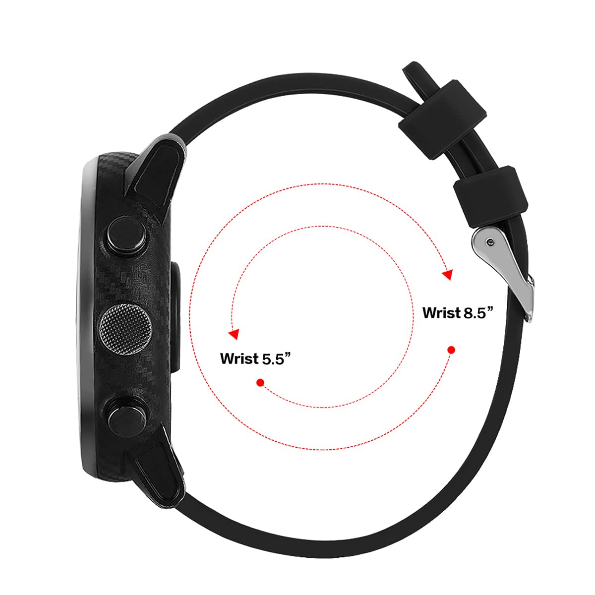 Silikon Armband Für Aptkdoe/Ddidbi/Dotn Smartwatch 1.85 Zoll - Weich, Verstellbar, 5 Stück Set