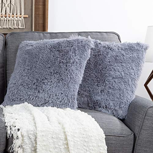 Coussin gris 45 cm Lavish Home oreiller de décoration salon lit - 2