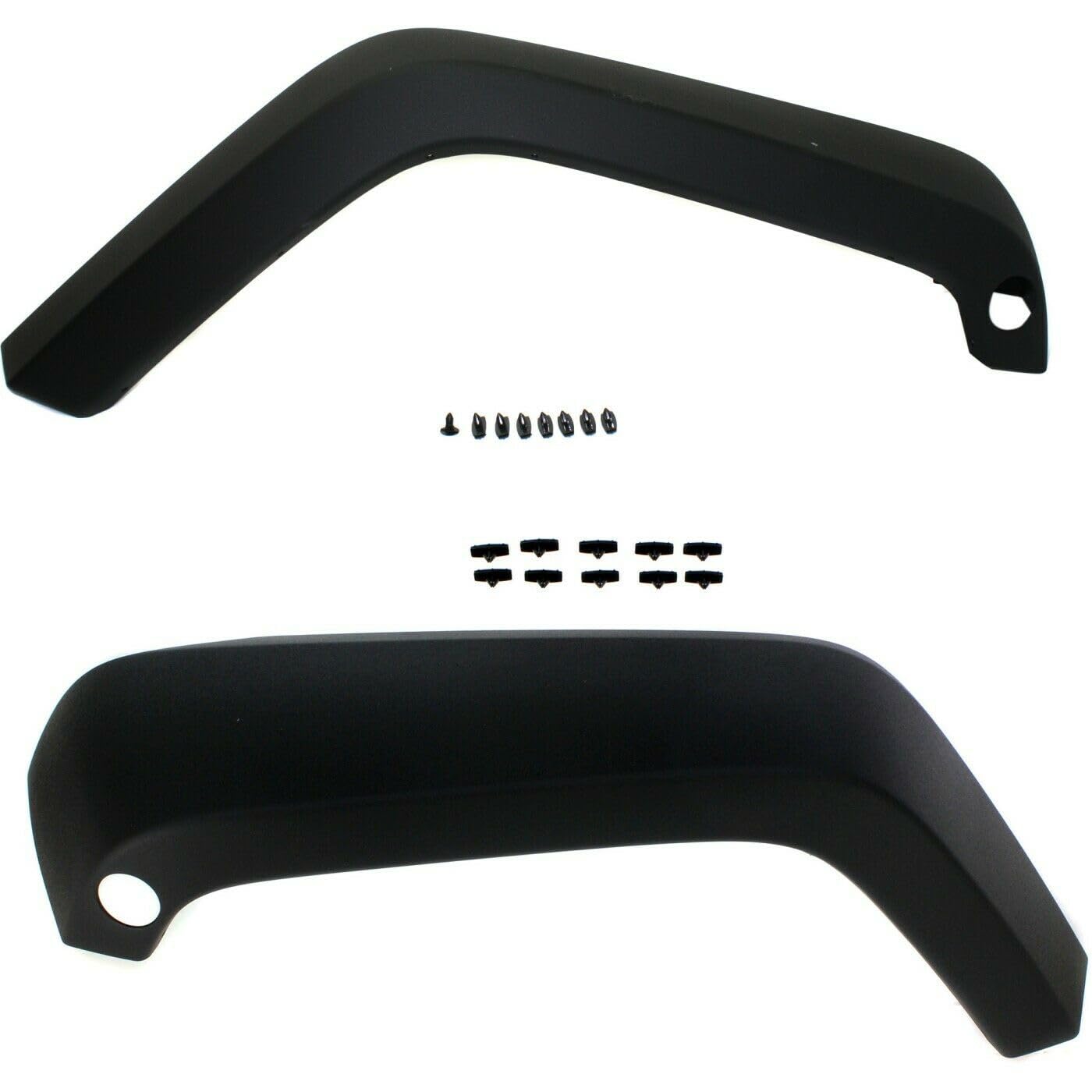 Evan-Fischer Front Fender Flare Set (2-Piece) For 2007-2017 Jeep Wrangler JK - Textured Black