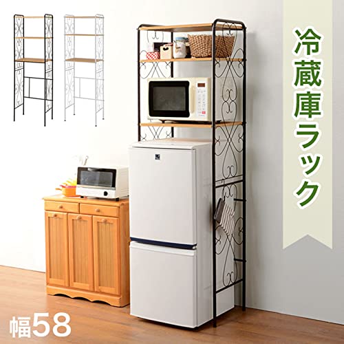 ゴミ箱上キッチンラック 58cm幅 Amazon｜レンジ台 レンジラック 冷蔵庫上 洗濯機上 ゴミ箱上