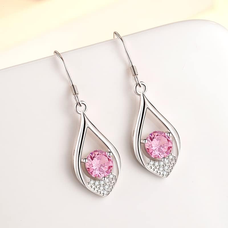925 Sterling Silver Dangle Earrings for Women Nickel Free Hypoallergenic Earrings for Women Trendy Fashion Heart Dangle Drop Sparkly Crystal Earrings for Women - Image 3