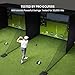 Golf Simulator Enclosure for Home 10x8 ft Cage with HD Impact Sim Screen Two Shank Nets and Corner Foam Padding for Practice at Indoor Garage