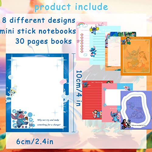 24 Pieces Stitch Notepad Stitch Theme Memo Pad Cute Stitch Sticky Notepads Stitch Self Sticky Note Pads Stitch Party Supplies For Stitch Party Favors #TOP1