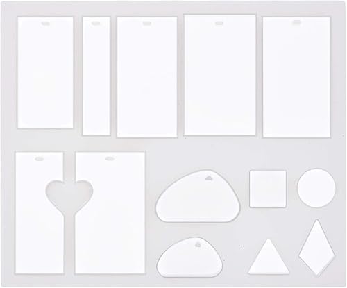 FUNSHOWCASE - Molde de silicona con agujero para arcilla de polímero, manualidades, resina epoxi, pendientes colgantes de fabricación de 13 cavidades