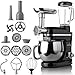 LEHMANN 3 in 1 Multifunktions Küchenmaschine mit Fleischwolf und 1.5L Standmixer, Knetmaschine mit 5L Edelstahlschüssel, 6 Geschwindigkeiten und Pulse, Rührmaschine mit großem Zubehör-Set