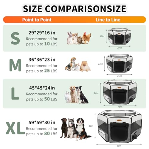 Image of Seiyierr Dog Playpen, Portable Pet Play Pen Foldable Carrying Case, Puppy Pens Outsid for Small Cat Indoor /Outdoor, Removable Mesh Shade Cover