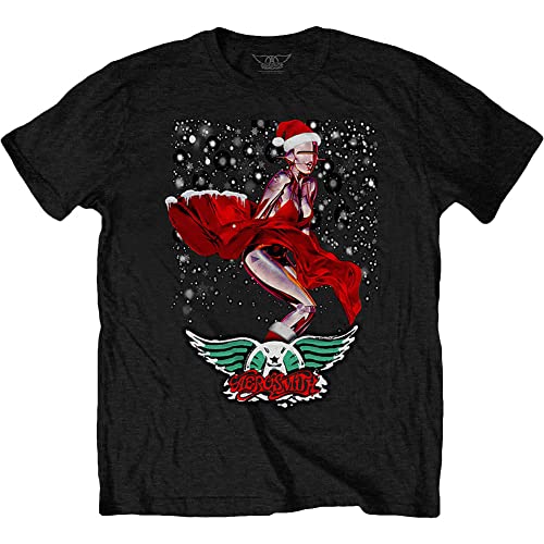Aerosmith T Shirt Robo Santa Logo Nouveau Officiel Homme Noir Size L