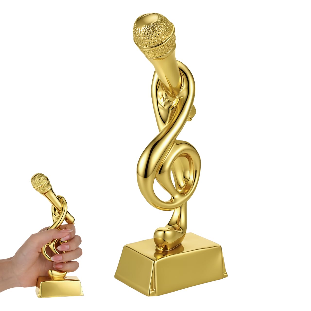 Sosoport Trophée du Microphone De Bureau pour Enfants Trophée Décoratif en Forme De Micro Récompense pour Concours De Chant Classe Et Chambre 7.87 X 2.95 X 1.57 Pouces