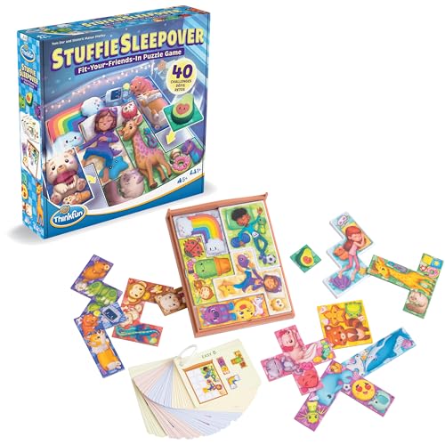 ThinkFun Stuffie Sleepover Logic Game 40 retos para niños 5+ miniatura 1