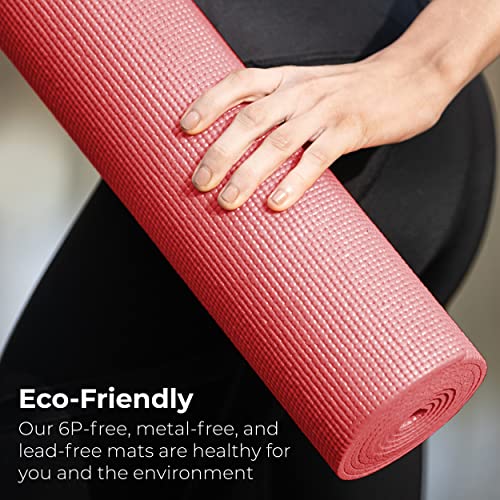 Hello Fit Yoga Mats - Economy 10 Pack (68" X 24" X 1/8") - Exercise Mat With Carrying Strap (Assorted) #TOP5
